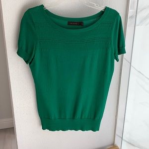 Green Short Sleeve Knit Top